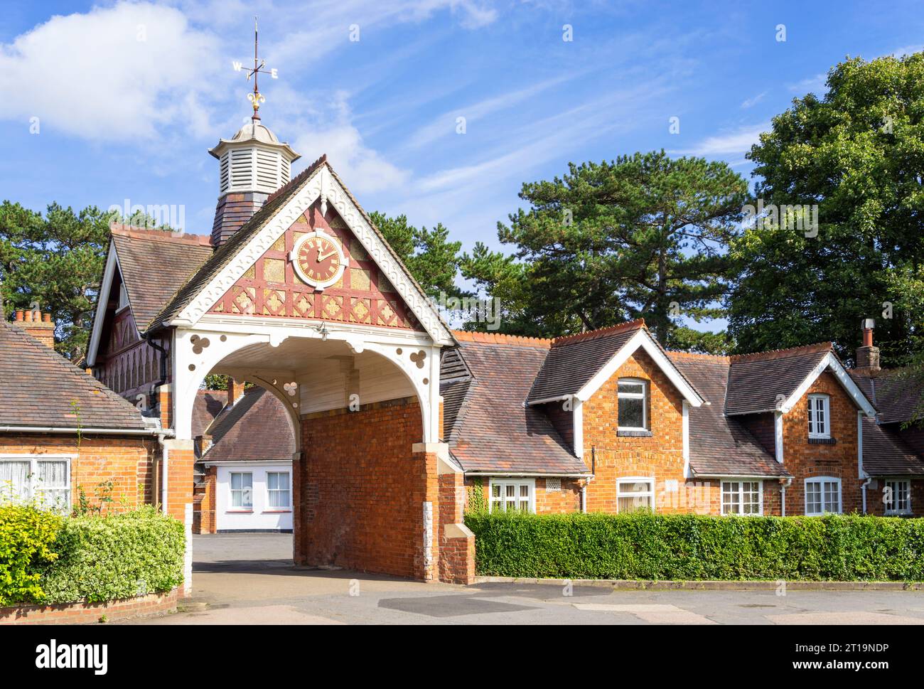 Ingresso allo Stableyard, dove i cypher tedeschi Enigma furono rotti per la prima volta Bletchley Park Milton Keynes Buckinghamshire Inghilterra UK GB Foto Stock