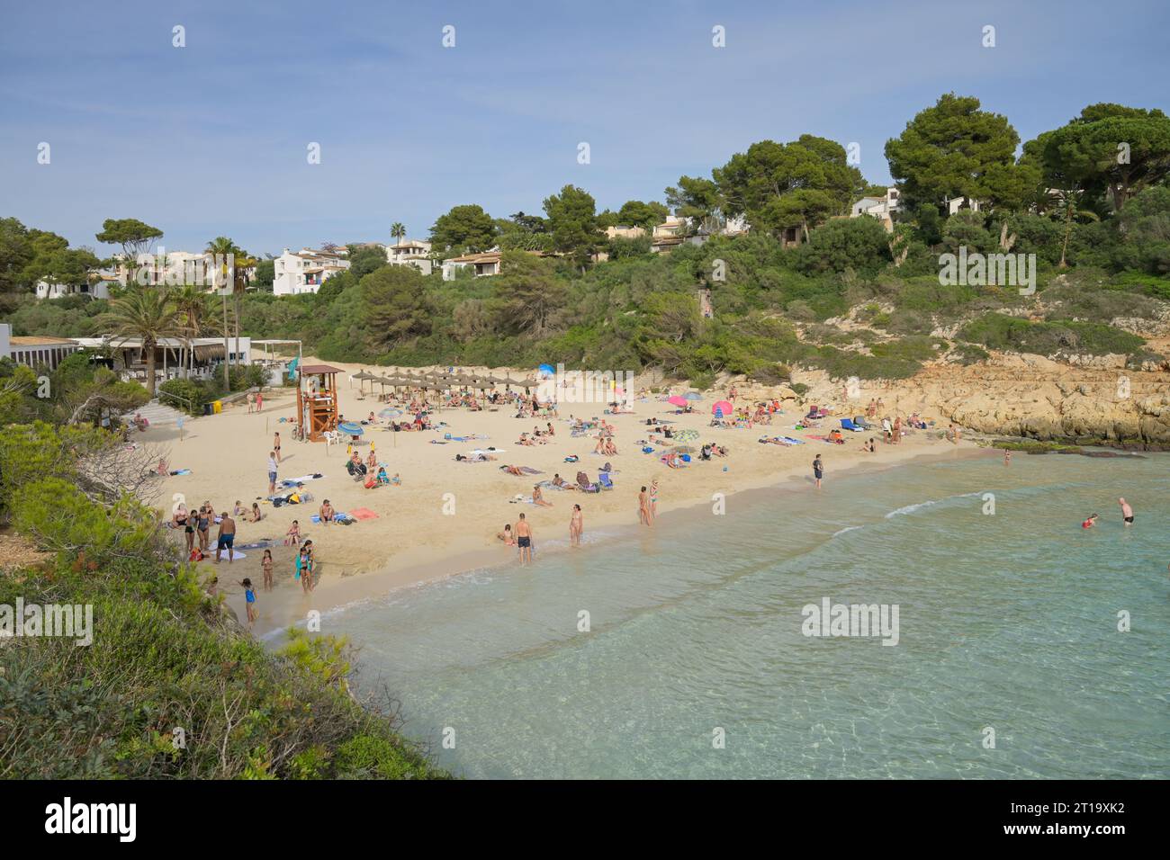 Badebucht Cala Anguila, Maiorca, Spagna Foto Stock