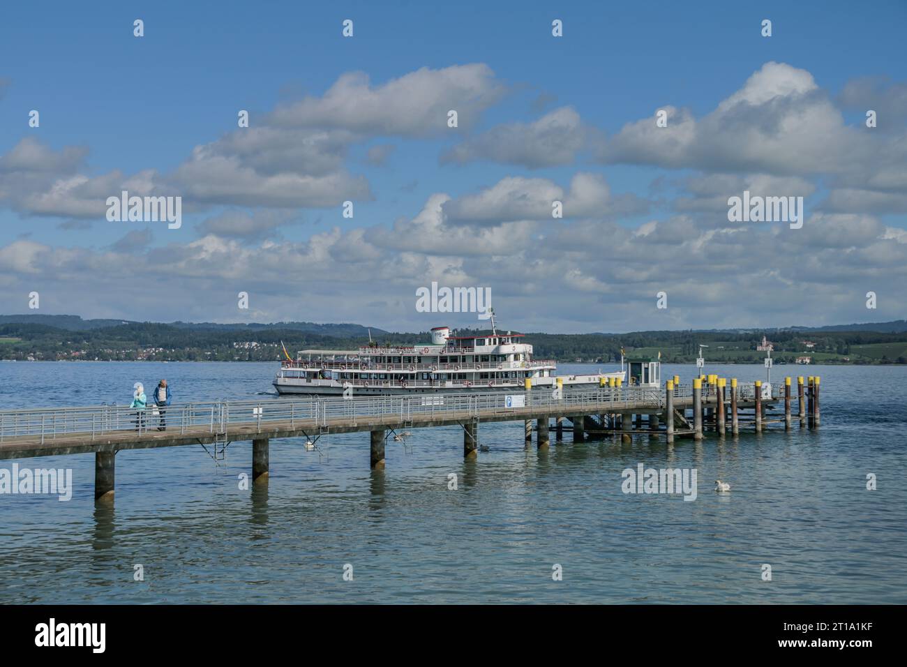 Schiffsanleger, Insel Mainau, Bodensee, Baden-Württemberg, Deutschland Foto Stock