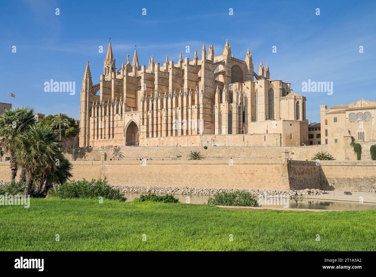 Südansicht der Kathedrale, Catedral de Palma de Mallorca, Palma, Mallorca, Spanien Foto Stock