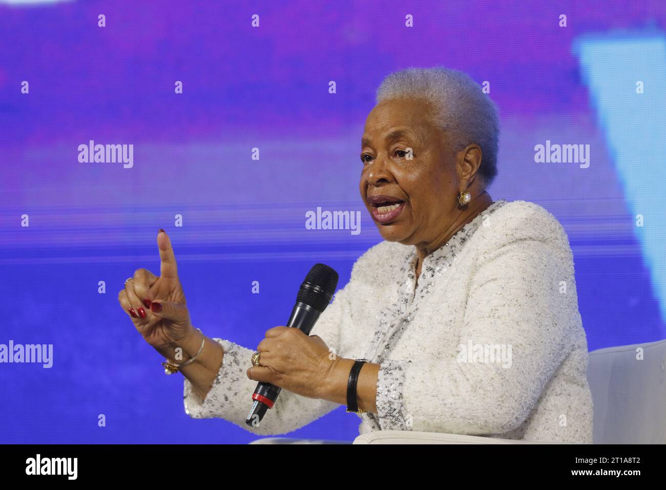 L'attivista mozambicano Grac Machel, ex first lady del Sudafrica e vedova di Nelson Mandela, parla alla Rio Innovation Week Foto Stock
