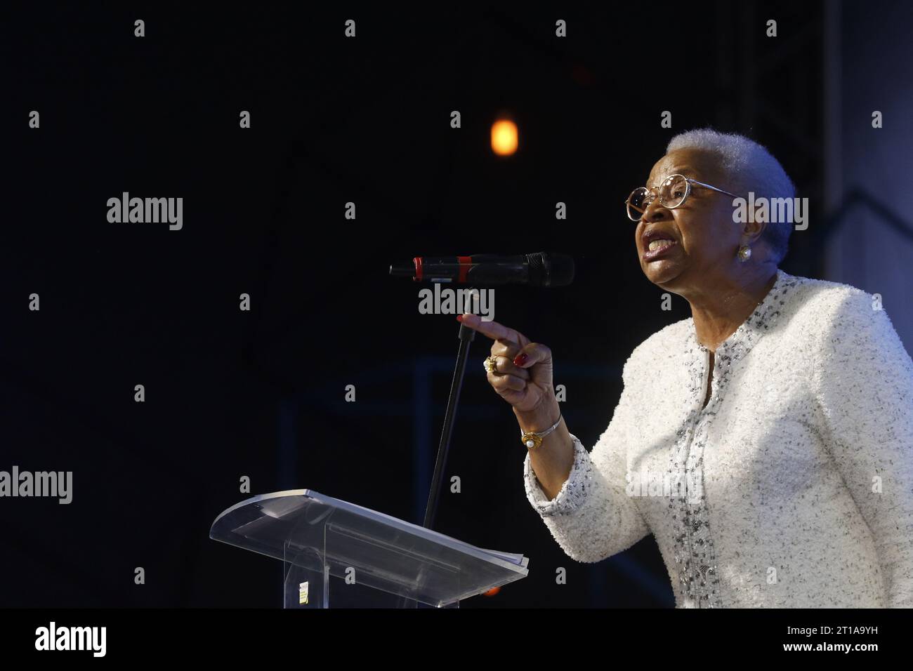 L'attivista mozambicano Grac Machel, ex first lady del Sudafrica e vedova di Nelson Mandela, parla alla Rio Innovation Week Foto Stock