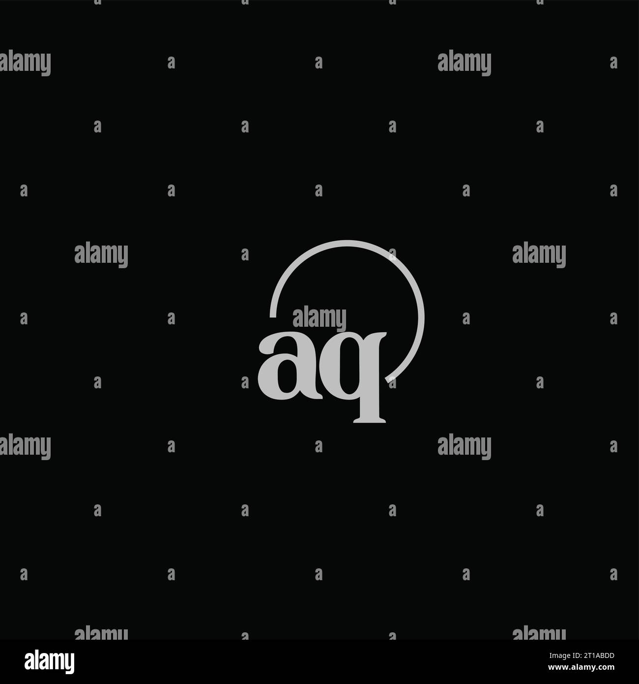 Idee di design monogramma logo iniziali AQ Illustrazione Vettoriale