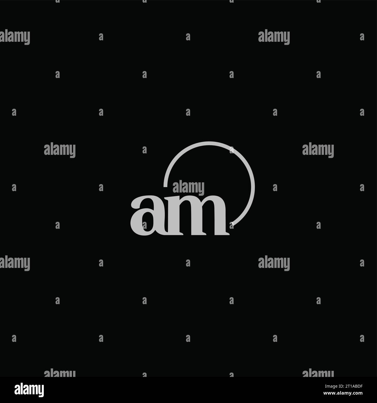 Idee di design monogramma logo iniziali AM Illustrazione Vettoriale