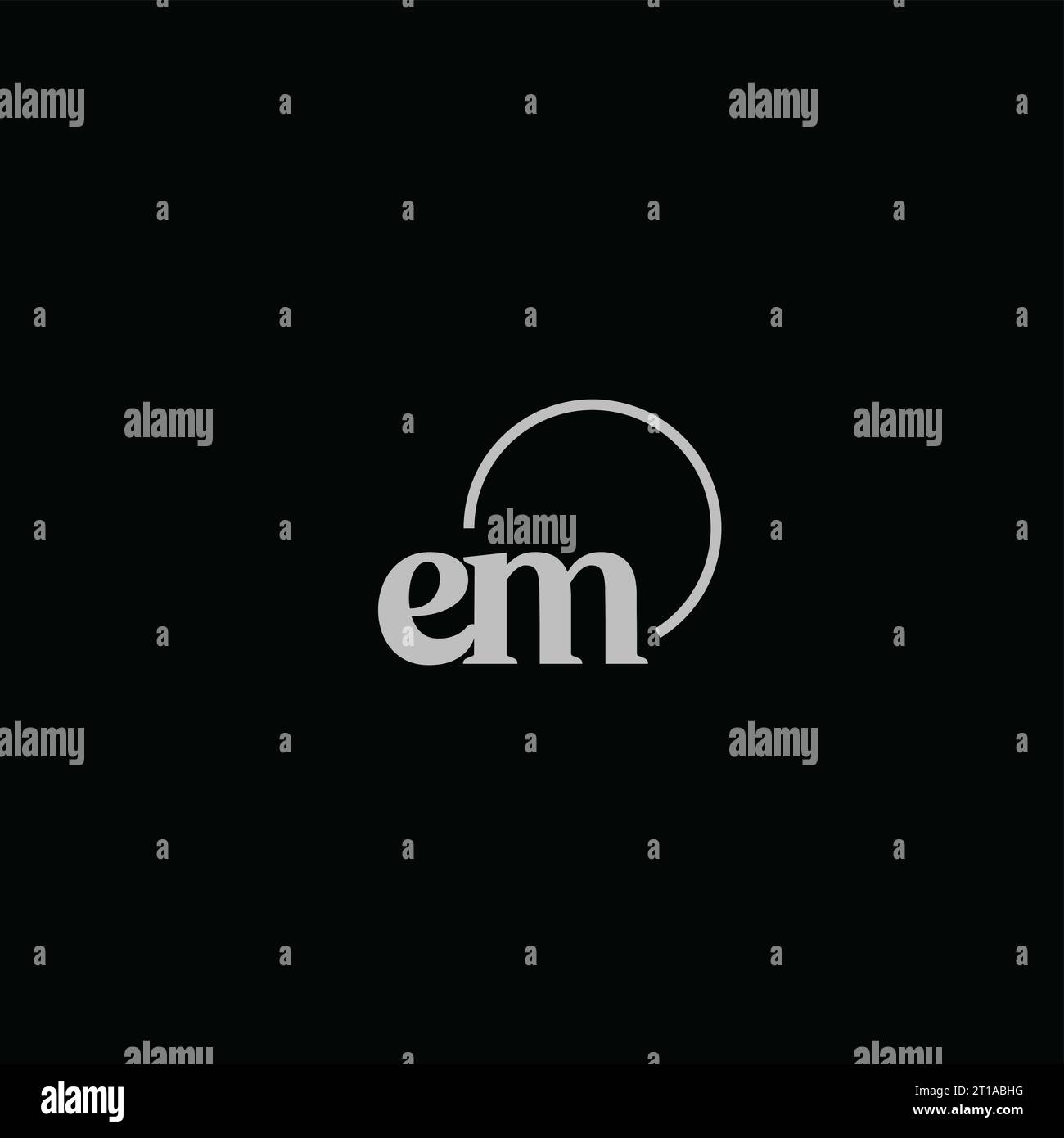 Idee di design monogramma logo EM Initials Illustrazione Vettoriale