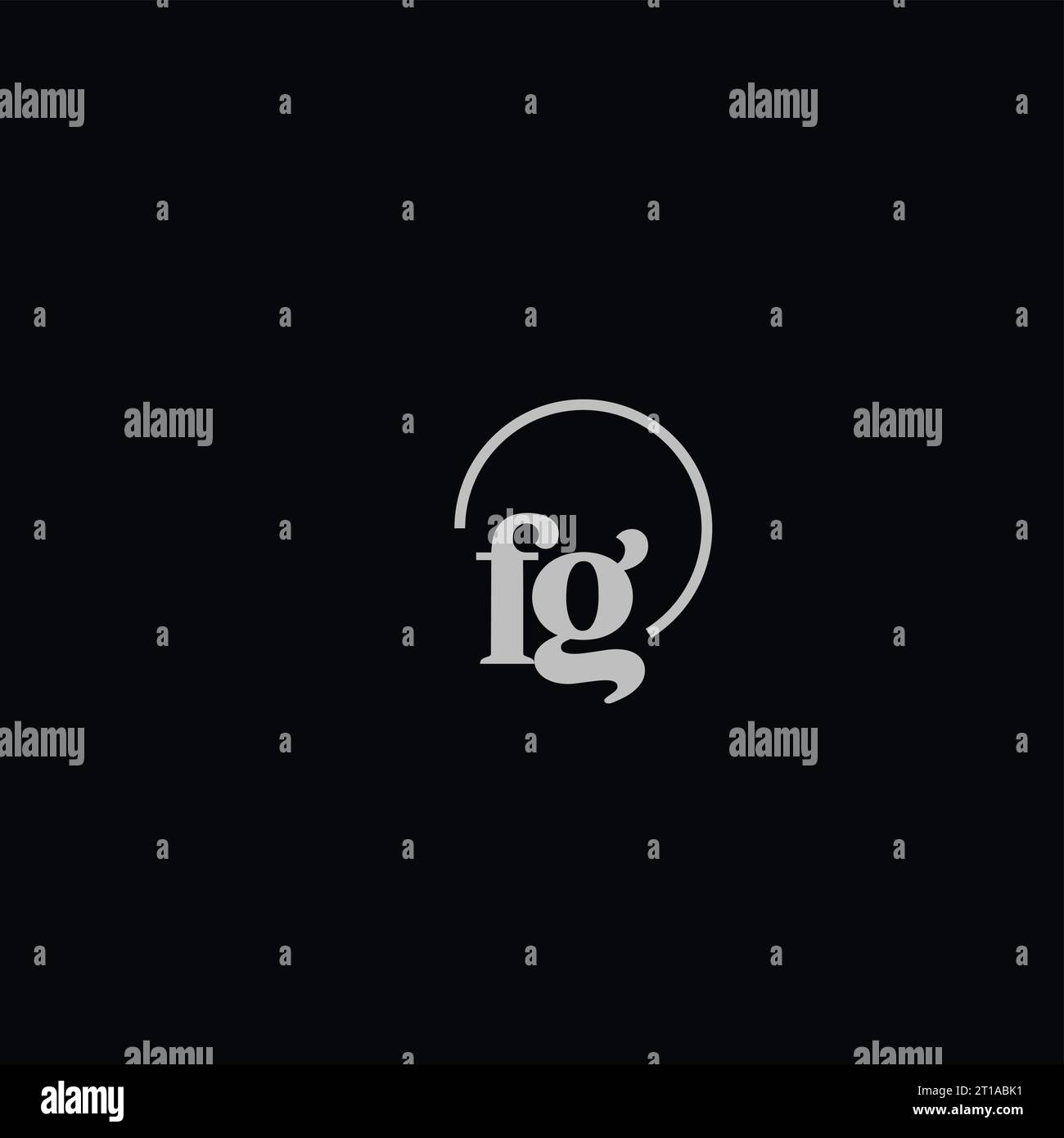 Idee di design monogramma logo iniziali FG Illustrazione Vettoriale