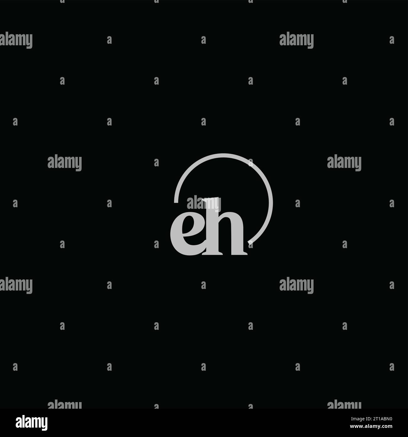 Idee di design monogramma logo EH Initials Illustrazione Vettoriale