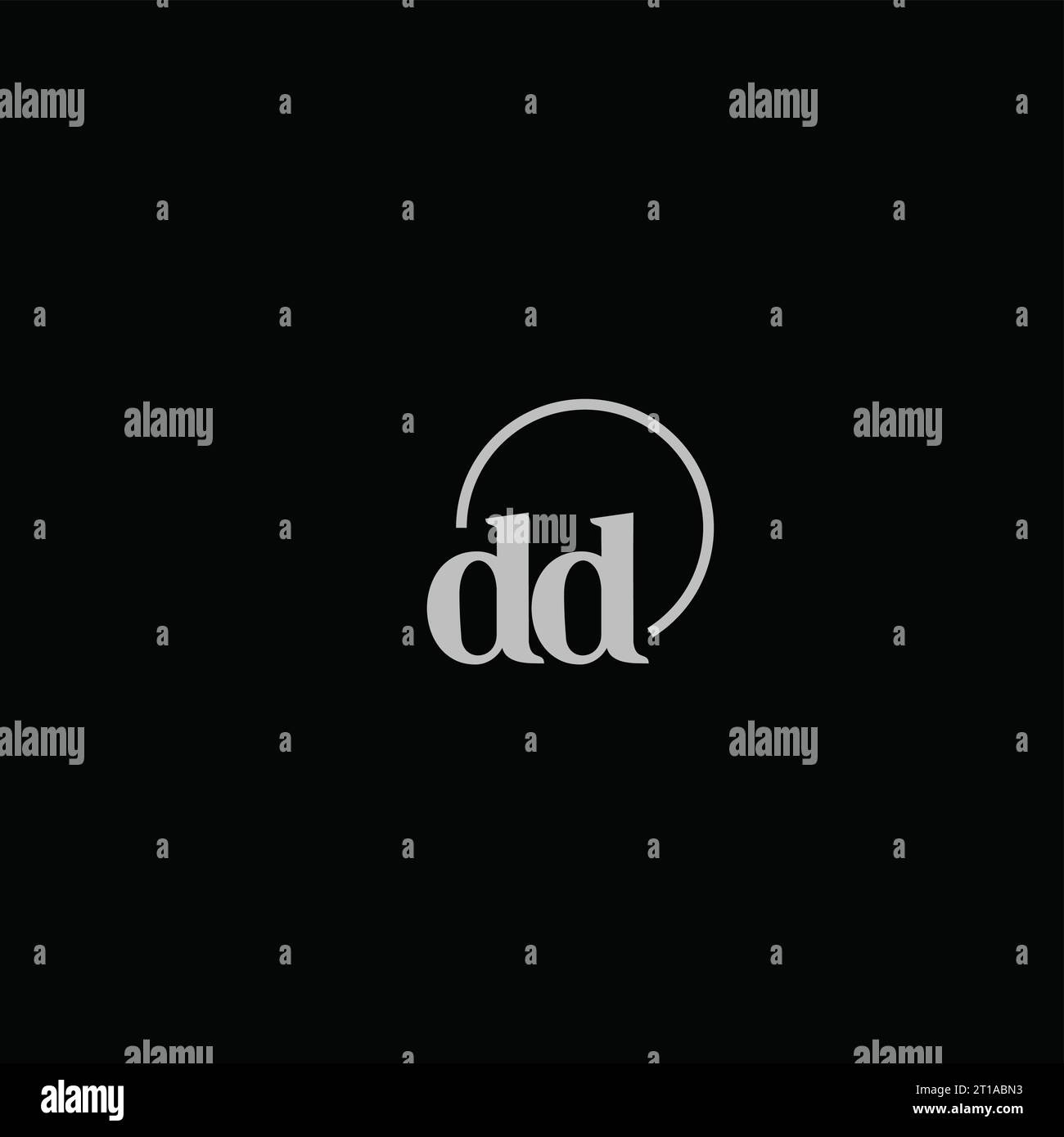 Idee di design monogramma logo DD Initials Illustrazione Vettoriale