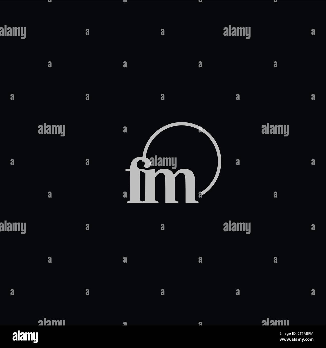Idee di design monogramma logo iniziali FM Illustrazione Vettoriale
