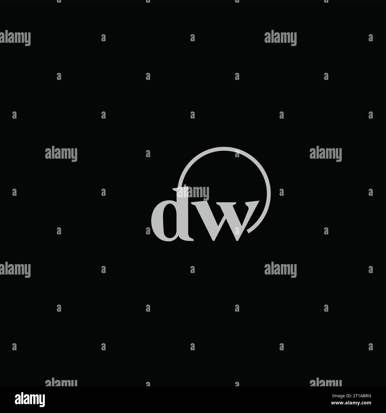 Idee di design monogramma logo iniziali DW Illustrazione Vettoriale