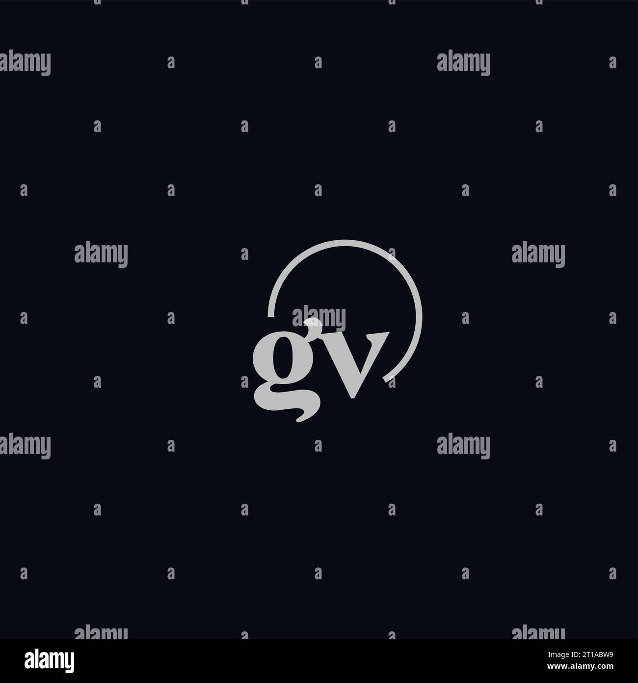 Idee di design monogramma logo Gv Initials Illustrazione Vettoriale