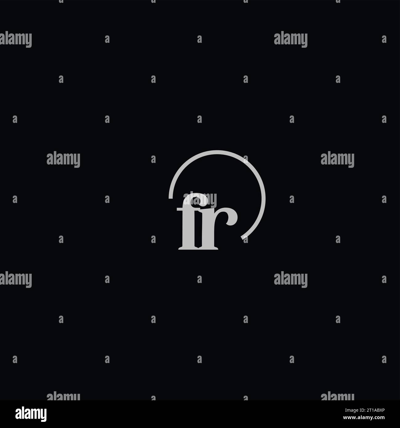 Idee di design monogramma logo iniziali FR Illustrazione Vettoriale