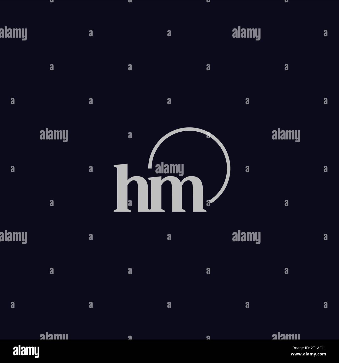 Idee di design monogramma con logo HM Initials Illustrazione Vettoriale