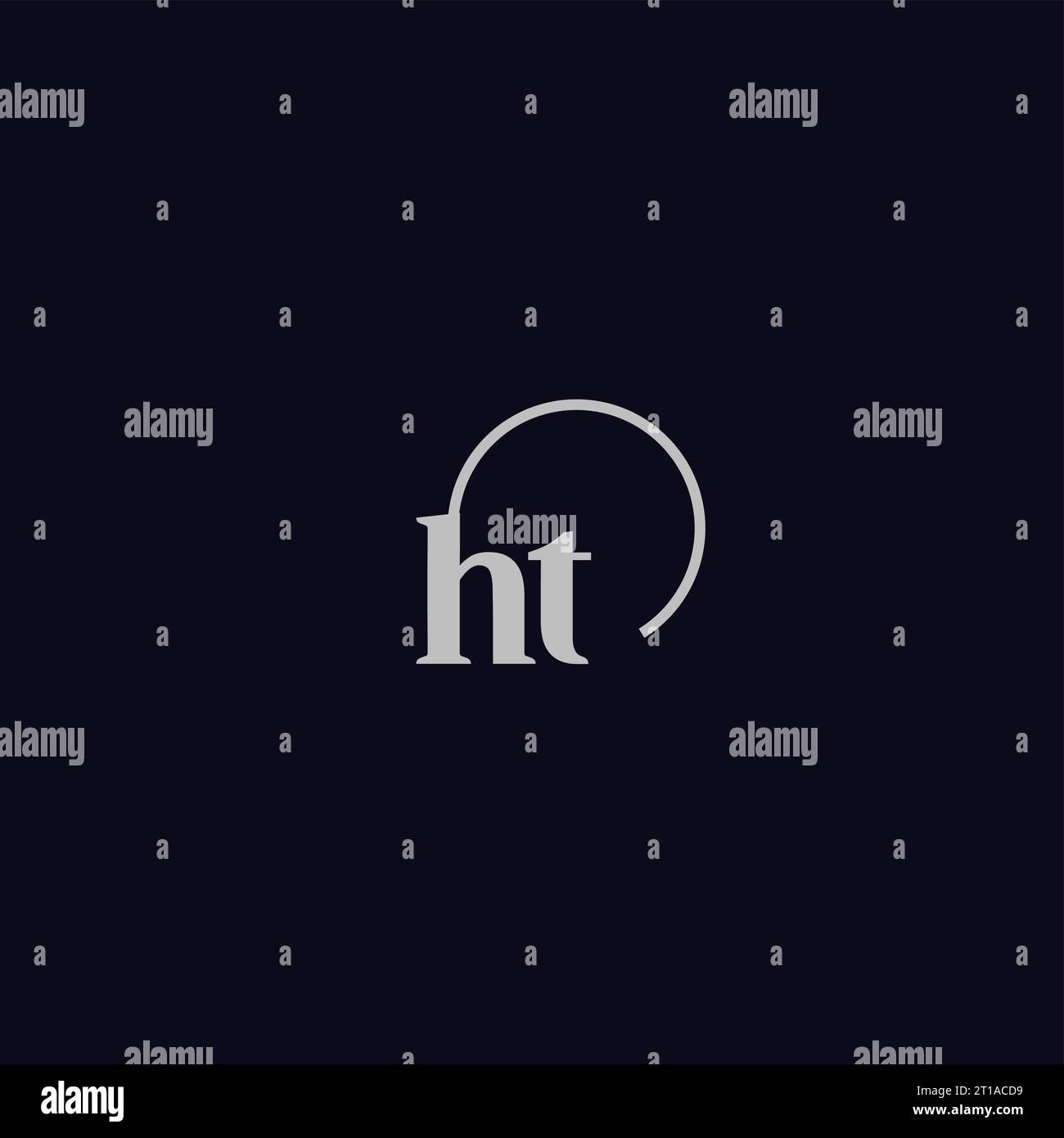 Idee di design monogramma logo HT Initials Illustrazione Vettoriale