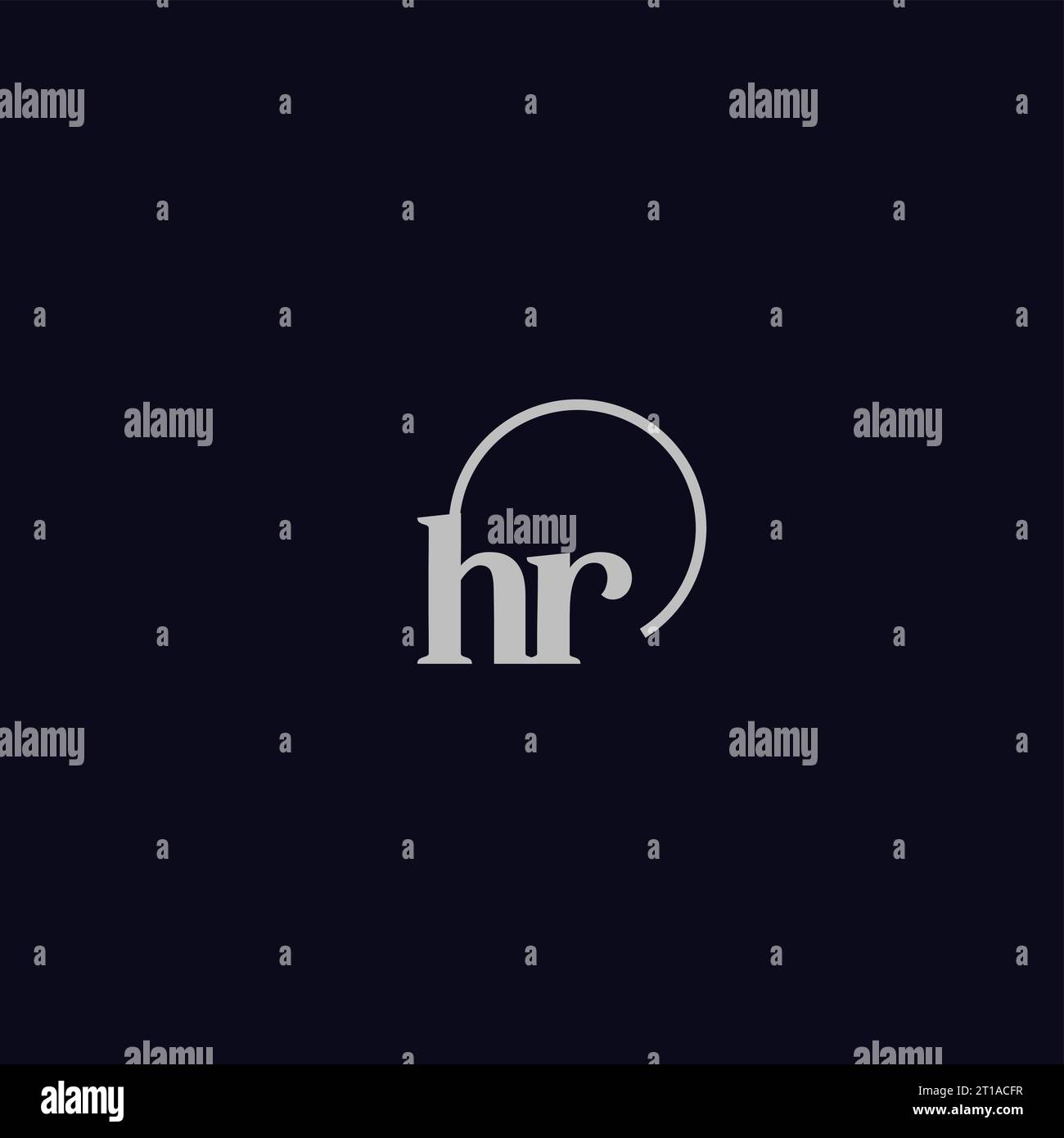 Idee di design monogramma logo HR Initials Illustrazione Vettoriale