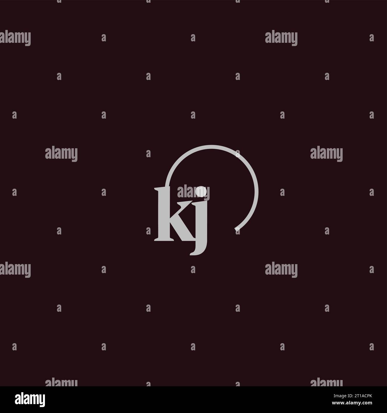 Idee di design monogramma logo iniziali KJ Illustrazione Vettoriale
