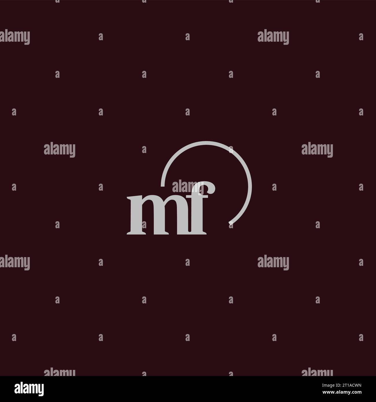 Idee di design monogramma con logo MF Illustrazione Vettoriale