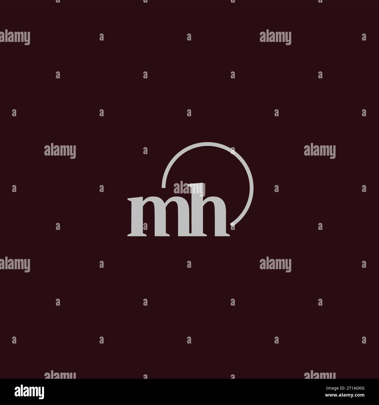 Idee di design monogramma con logo MH Initials Illustrazione Vettoriale