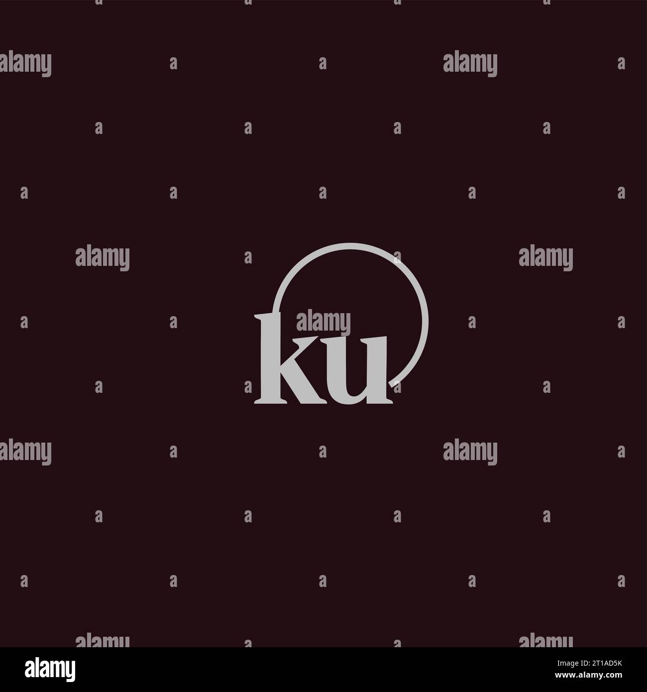 Idee di design monogramma logo iniziali KU Illustrazione Vettoriale