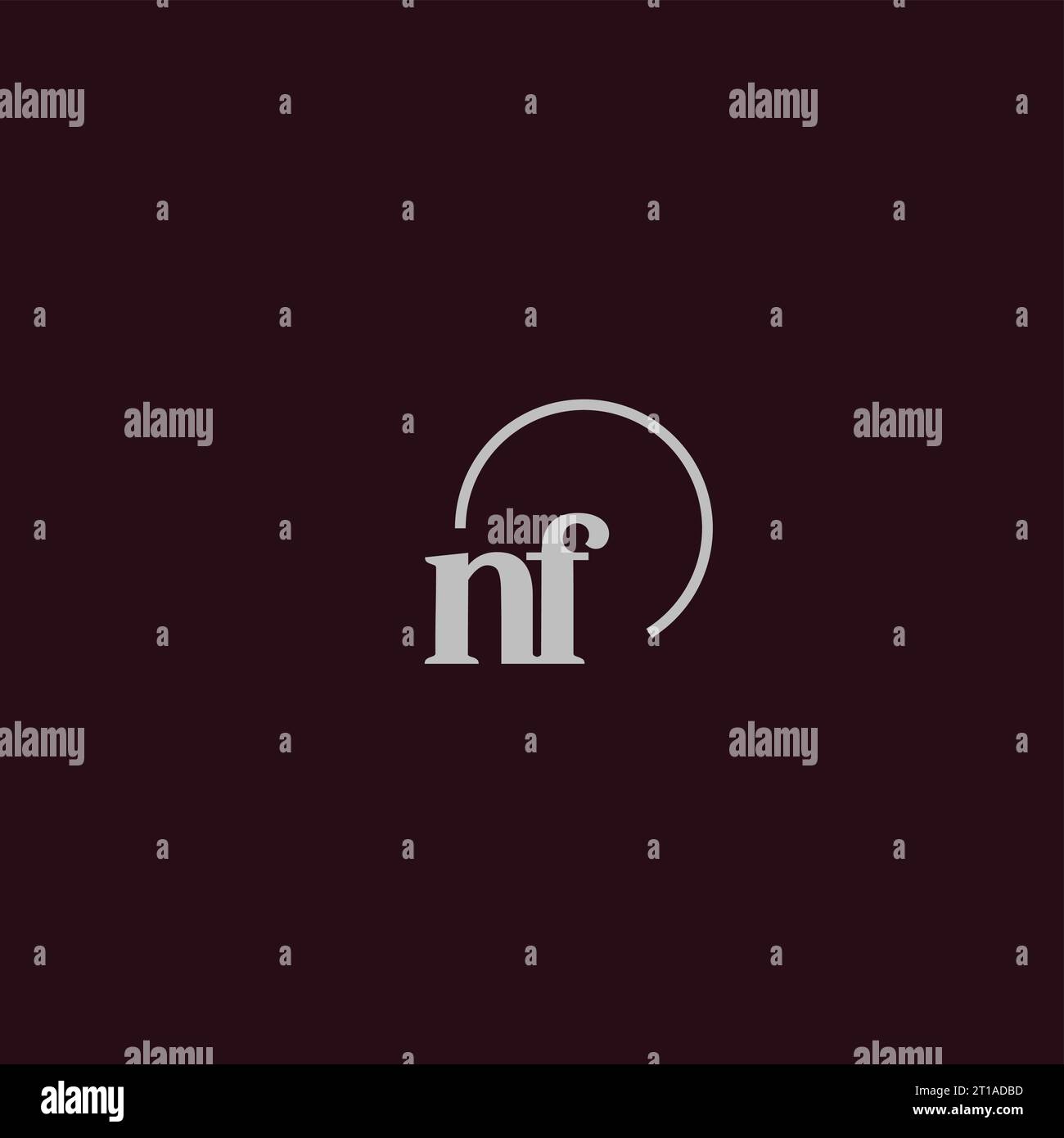 Idee di design monogramma logo iniziali NF Illustrazione Vettoriale
