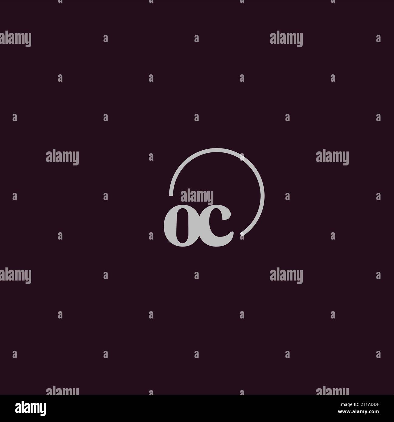 Idee di design monogramma logo iniziali OC Illustrazione Vettoriale