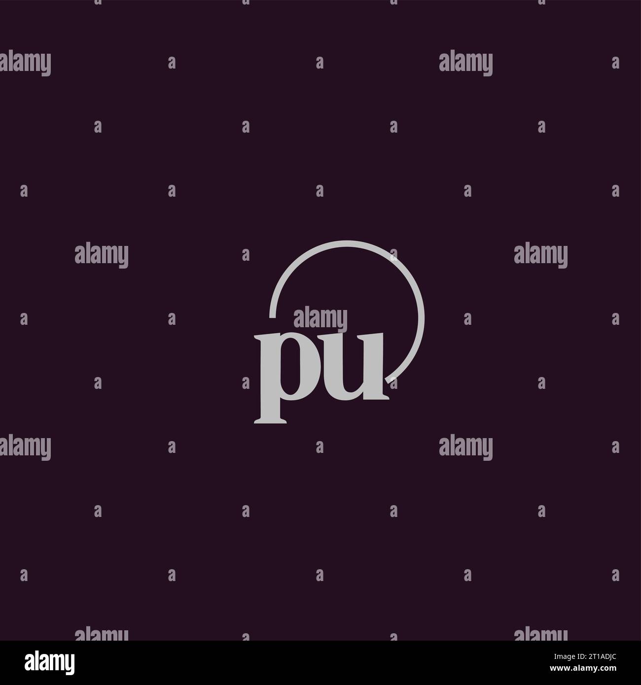 Idee di design monogramma logo iniziali PU Illustrazione Vettoriale