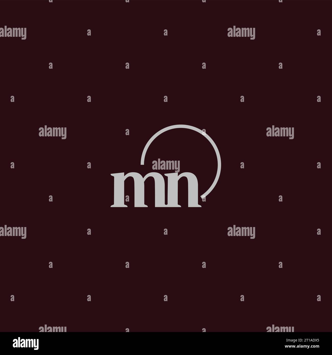 Idee di design monogramma logo iniziali MN Illustrazione Vettoriale