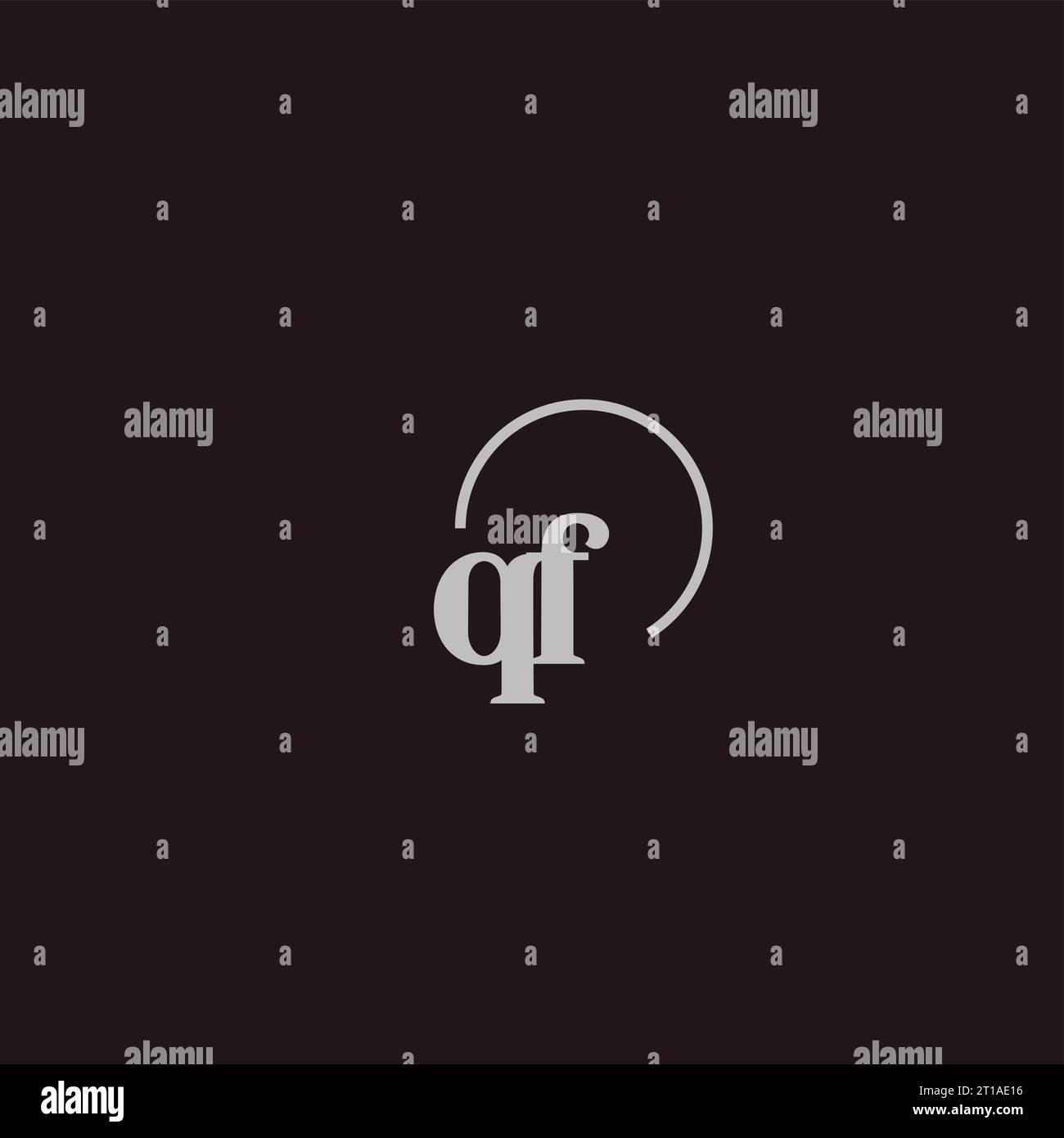 Idee di design monogramma logo iniziali QF Illustrazione Vettoriale