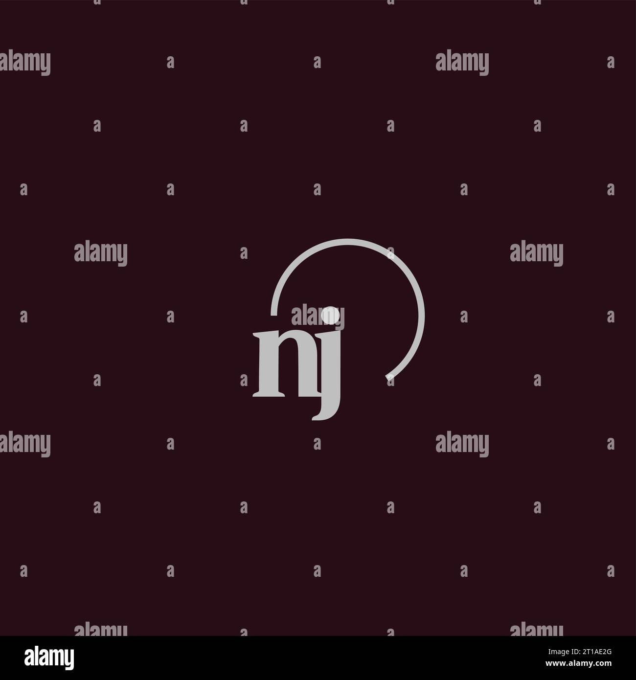 Idee di design monogramma logo iniziali NJ Illustrazione Vettoriale