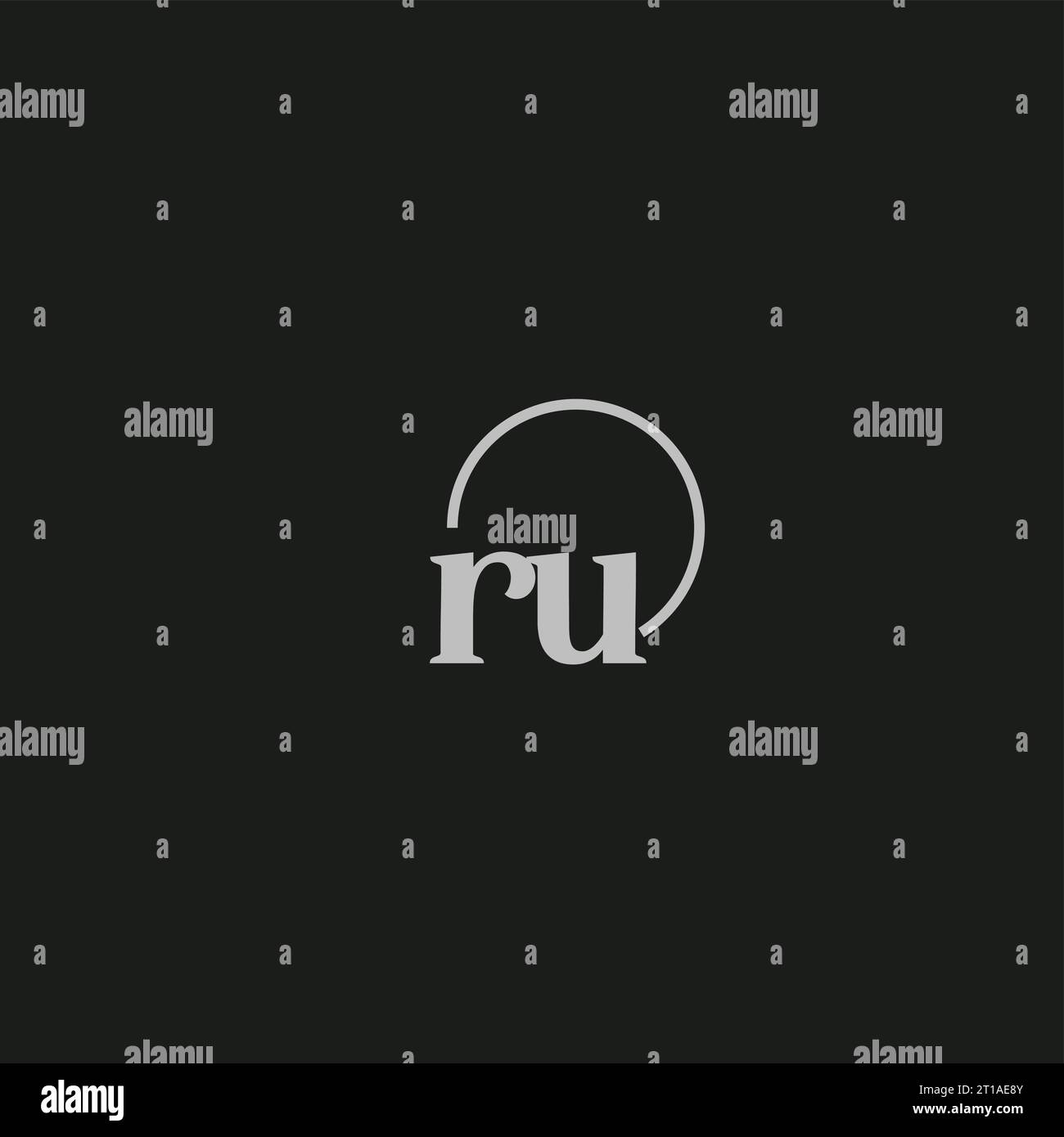 Iniziali RU logo monogramma idee di design Illustrazione Vettoriale