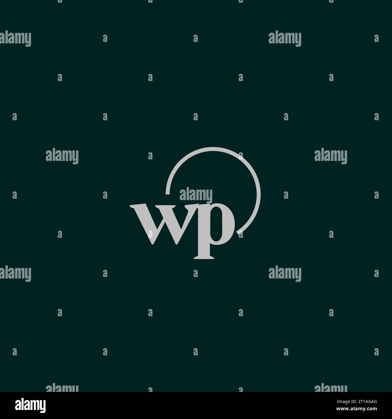 Idee di design monogramma logo WP Initials Illustrazione Vettoriale