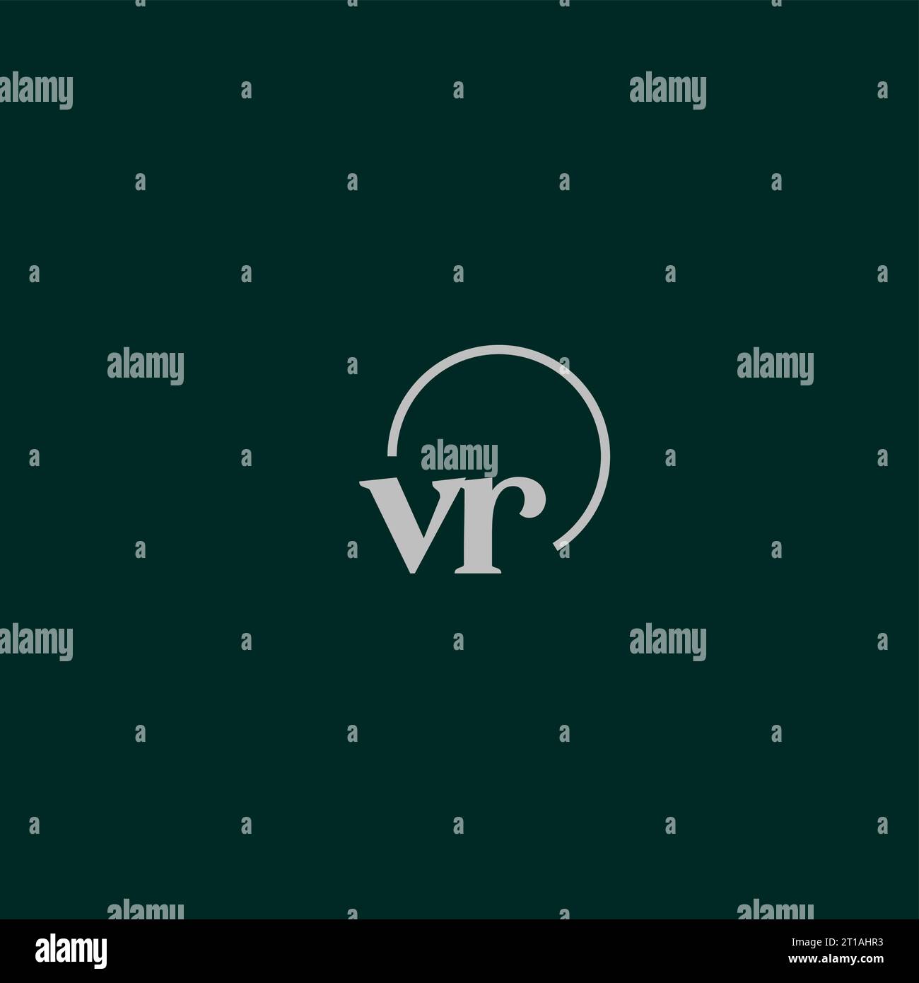 Idee di design monogramma logo iniziali VR Illustrazione Vettoriale