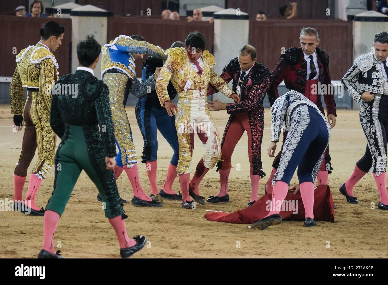 Il torero Isaac Fonseca durante la corrida della feria de otono in Plaza de las Ventas de Madrid, 12 ottobre 2023 Spagna Foto Stock