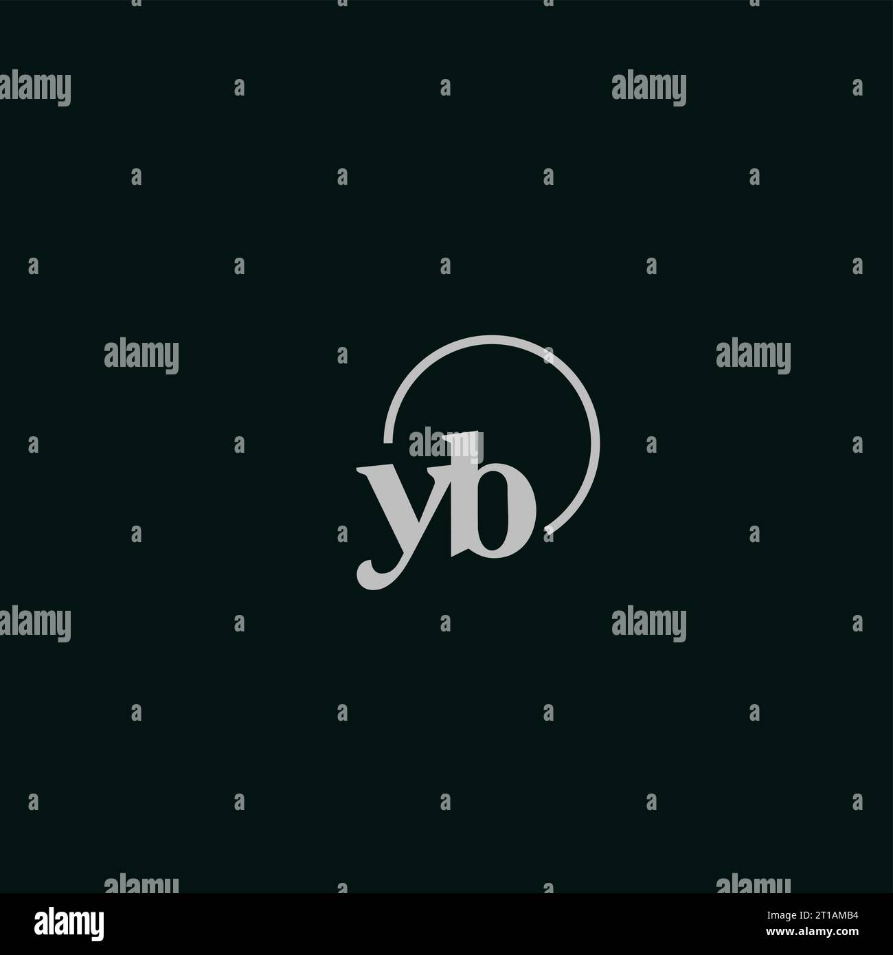 Idee di design monogramma logo iniziali YB Illustrazione Vettoriale