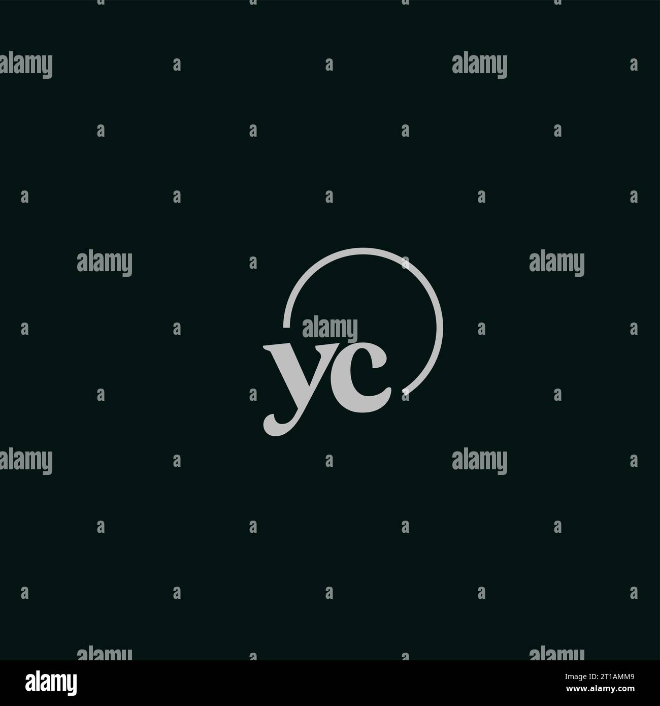 Idee di design monogramma logo iniziali YC Illustrazione Vettoriale