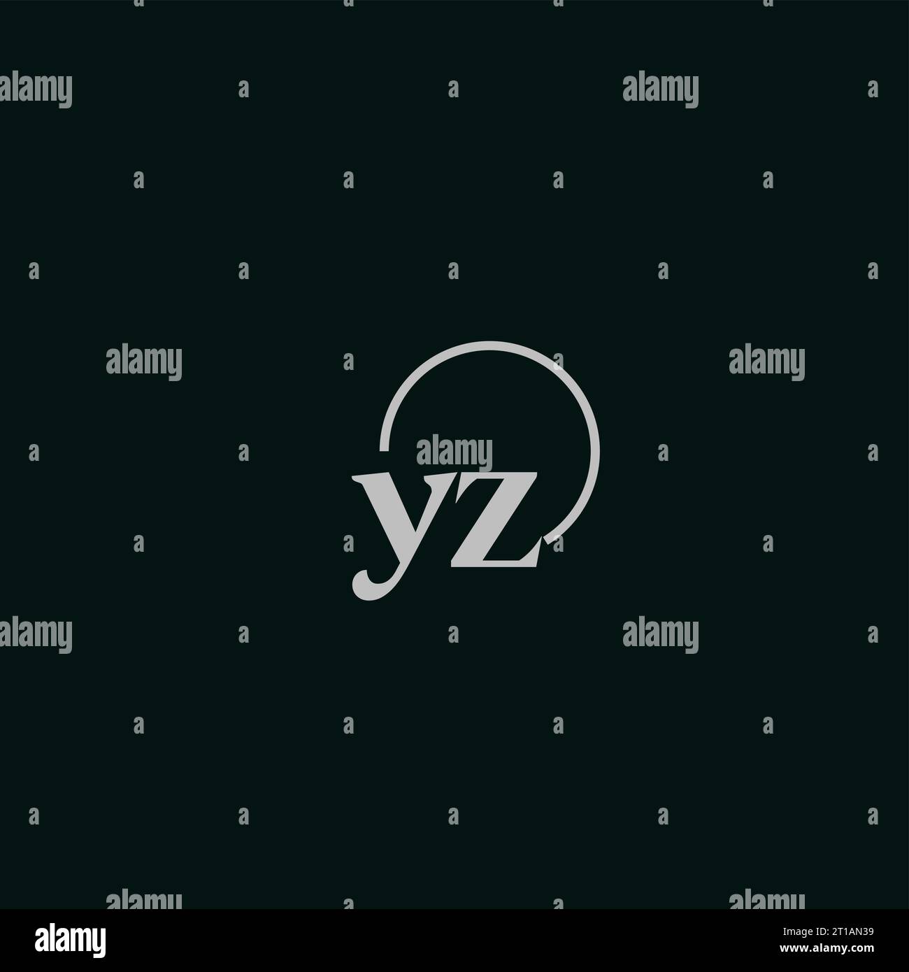 Idee di design monogramma logo con iniziali YZ Illustrazione Vettoriale