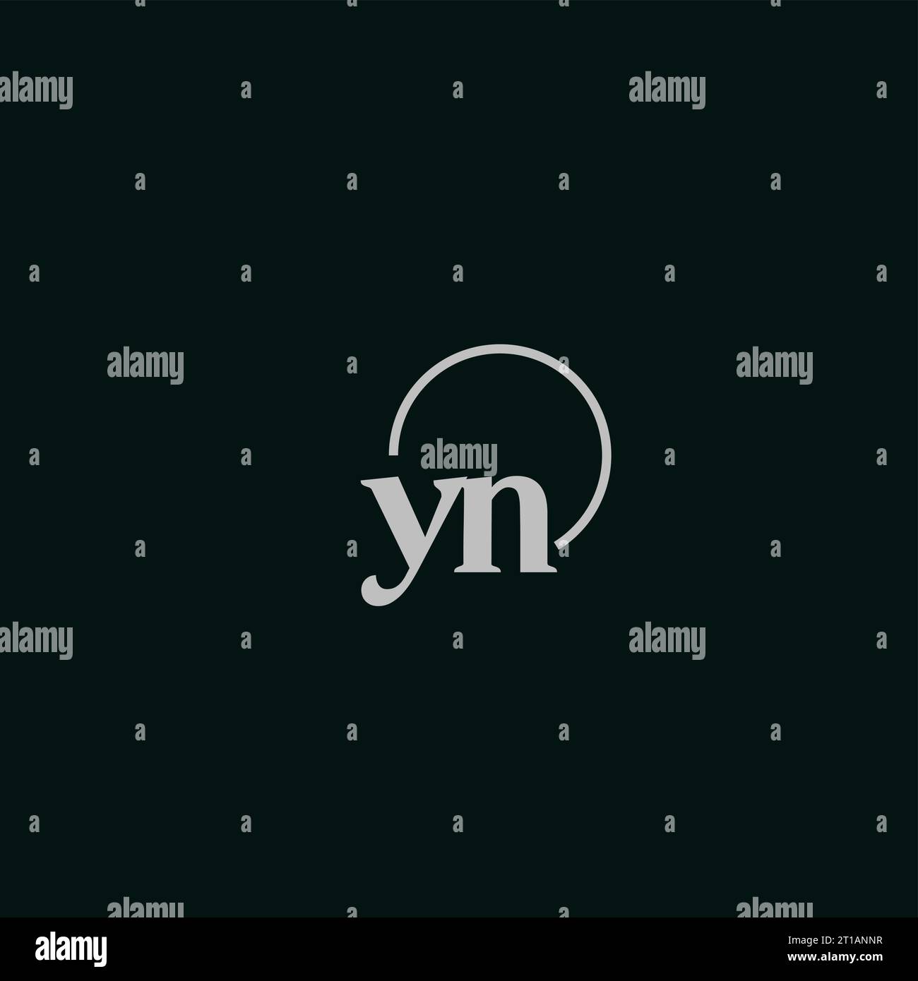 Idee di design monogramma logo YN Initials Illustrazione Vettoriale