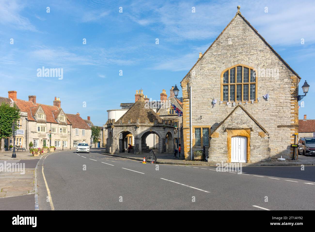 Market Square, Somerton, Somerset, Inghilterra, Regno Unito Foto Stock