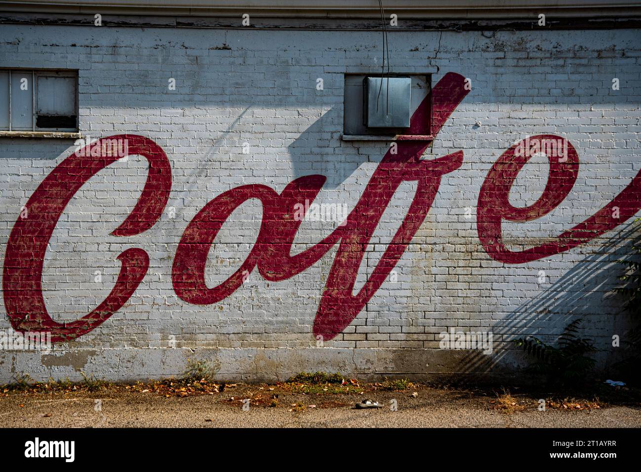 Parete laterale dell'ormai defunto ma popolare Sav-on Cafe in Main Street, Boise, Idaho, USA Foto Stock
