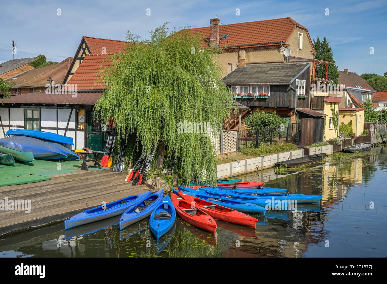 Noleggio barche, Spree, Luebbenau, Spreewald, Brandeburgo, Germania Foto Stock