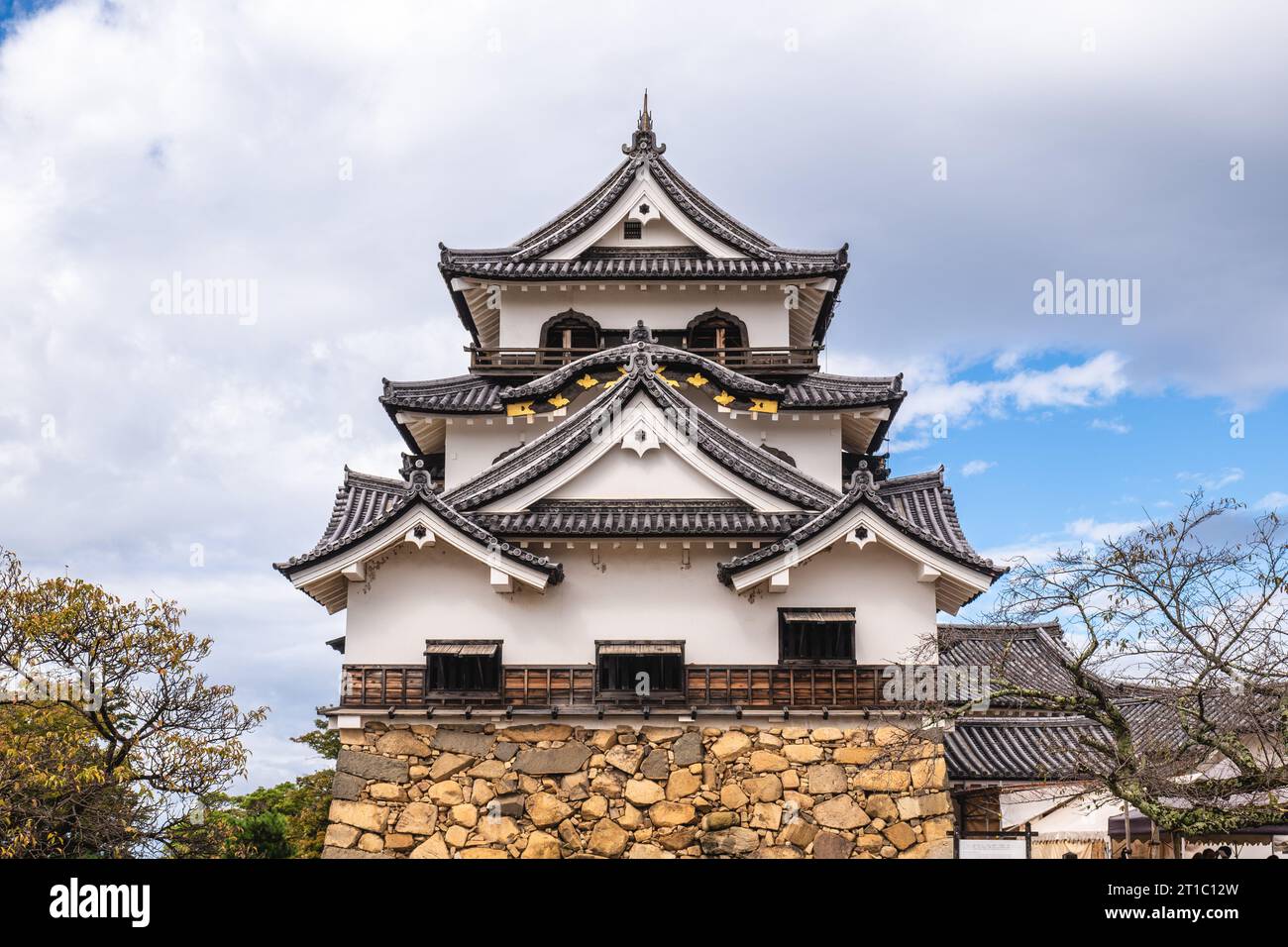 Tenshu del castello di Hikone situato nella città di Hikone, Shiga, giappone Foto Stock