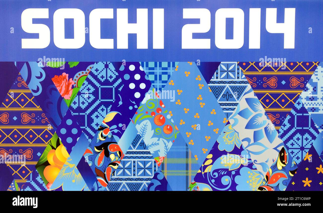 Design Olympische Winterspiele a Sochi, Russland AM 05.02.2014 Foto Stock