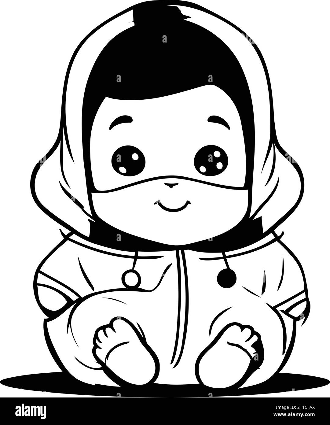 un bambino carino con vestiti invernali. illustrazione vettoriale eps10 Illustrazione Vettoriale