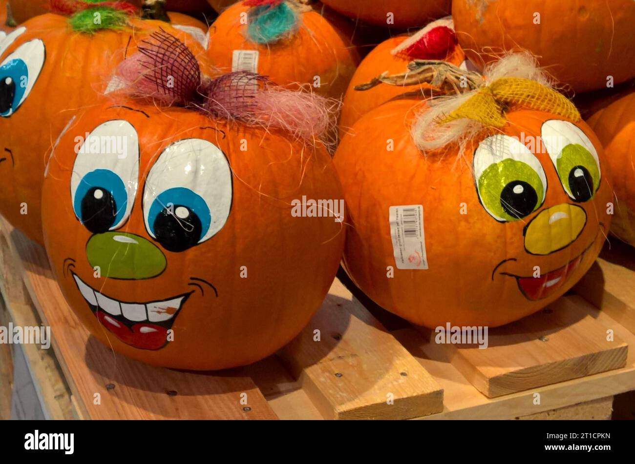 Halloween von All Hallows Eve, der Abend vor Allerheiligen, benennt die Volksbräuche am Abend und in der Nacht vor dem Hochfest Allerheiligen, vom 31. Oktober auf den 1. Novembre. Dieses Brauchtum War ursprünglich vor allem im katholischen Irland verbreitet. Die irischen Einwanderer in den USA pflegten ihre Bräuche in Erinnerung an die Heimat und bauten sie aus. Seit den 1990er Jahren verbreiten sich Halloween-Bräuche in US-amerikanischer Ausprägung auch in einigen Ländern des kontinentalen Europas. Dabei gibt es deutliche regionale Unterschiede. Quindi vermischten sich insbesondere im deutschspra Foto Stock