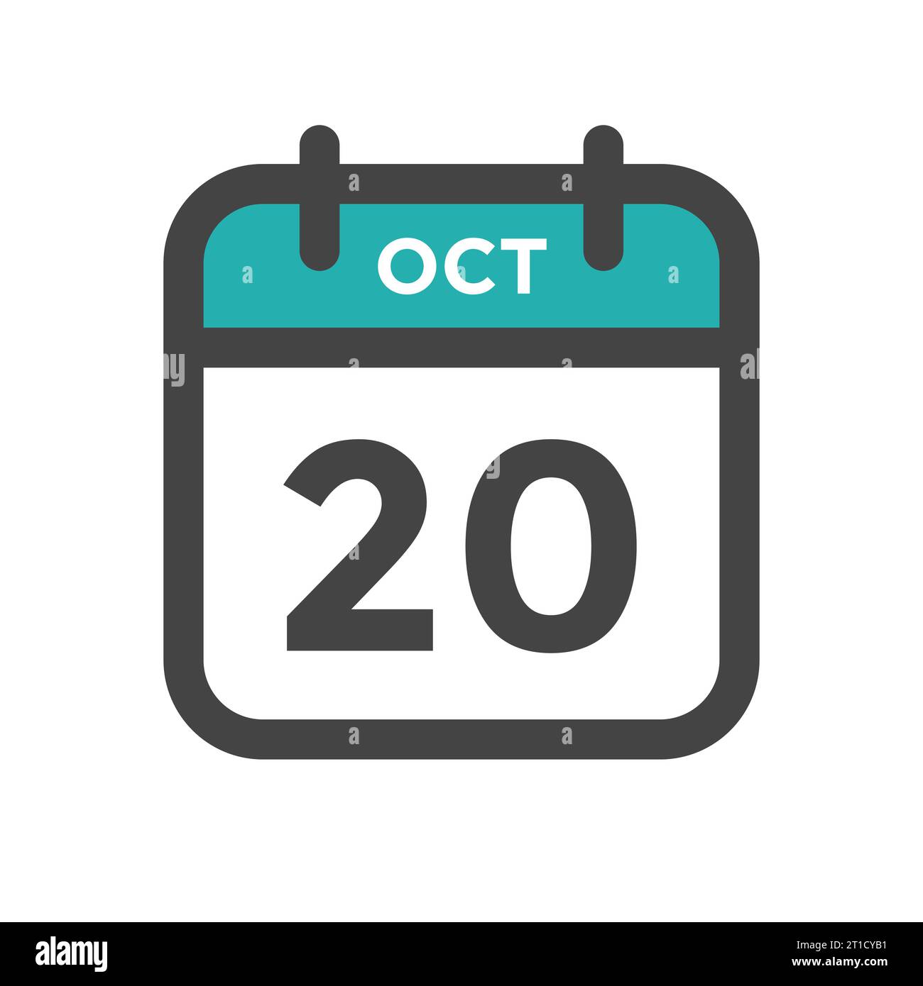 20 ottobre giorno calendario , Data calendario per scadenza, appuntamento Illustrazione Vettoriale