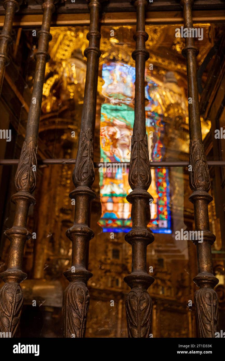 Interno della cattedrale di Santiago de Compostela. Galizia, Spagna Foto Stock