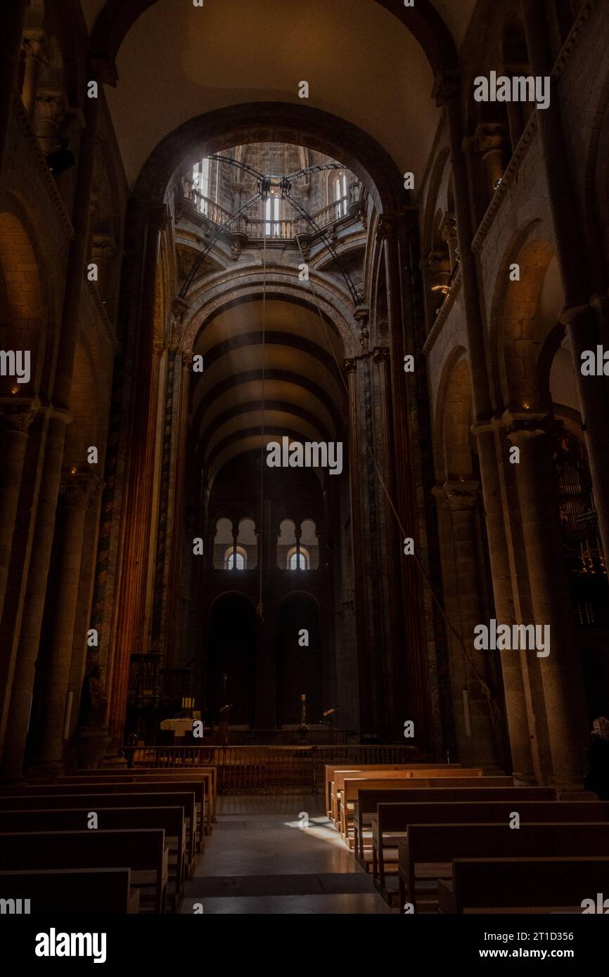 Interno della cattedrale di Santiago de Compostela. Galizia, Spagna Foto Stock