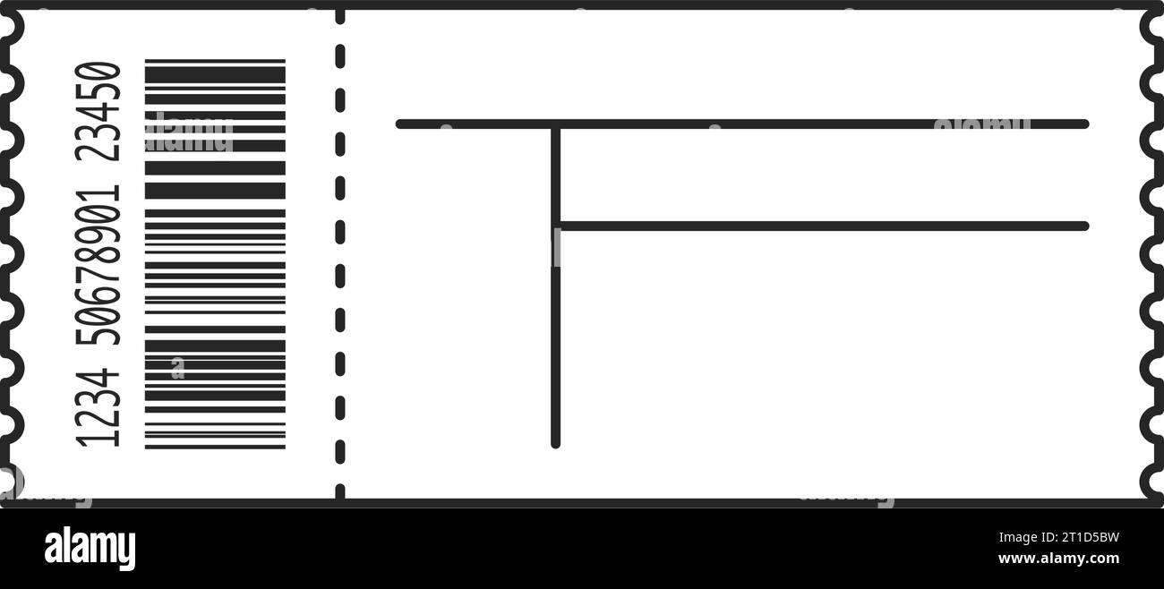 Modello ticket concerto con spazio di testo vuoto come illustrazione vettoriale Illustrazione Vettoriale