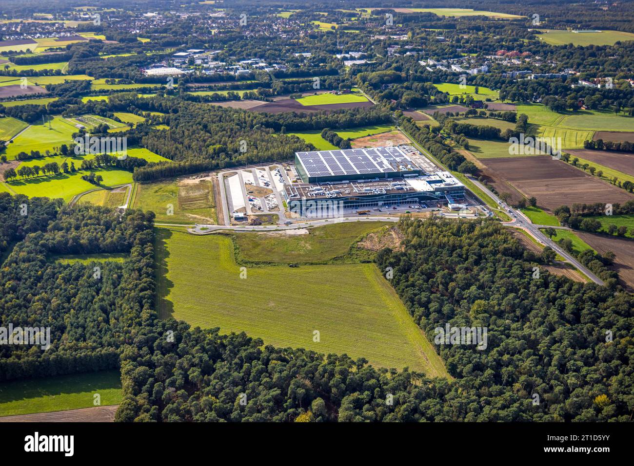 Luftbild, Industriepark Große Heide, ehem. Schachtanlage Wulfen 1/2 der Zeche Fürst Leopold, Barkenberg, Dorsten, Ruhrgebiet, Nordrhein-Westfalen, Deutschland ACHTUNGxMINDESTHONORARx60xEURO *** Aerial view, Große Heide Industrial Park, ex Wulfen 1 2 della miniera di Fürst Leopold, Barkenberg, Dorsten, Ruhr area, Renania settentrionale-Vestfalia, Germania ATTENTIONxMINESTHONORARx60xEURO Foto Stock