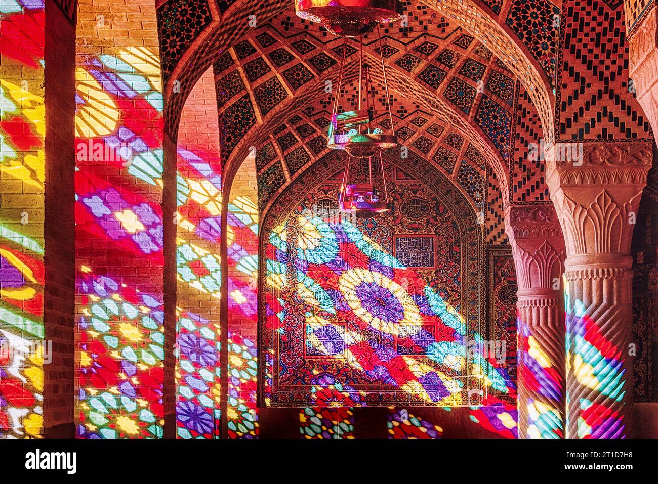 Splendida rappresentazione in arazzo di una struttura a volta araba Foto Stock